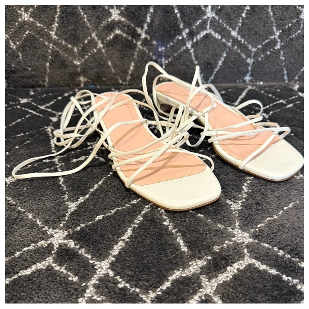 New J Crew Sardinia ankle-wrap heeled sandals